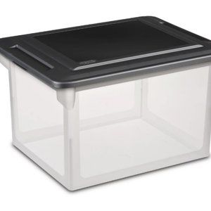 Sterilite Plastic Storage Bin/ File Box, 18 1/2" L x 14" W x 11" H, Black